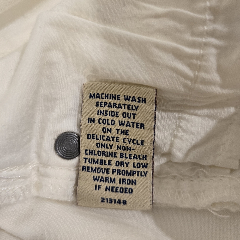 Cabi Jeans Cream Size 4 Wide Leg Pants High Rise Boot Cut Denim Stretch 218R - Picture 4 of 4